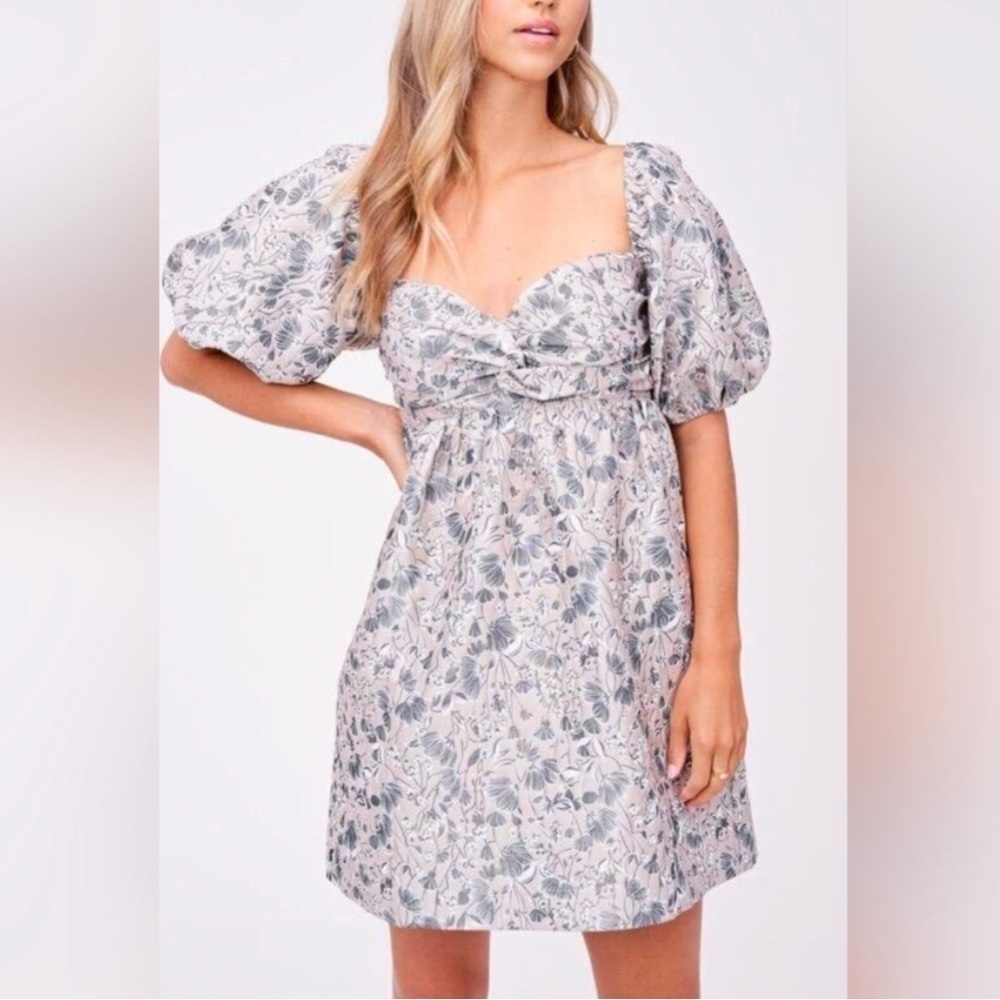 En Saison Floral Jacquard Babydoll Dress NWT Small